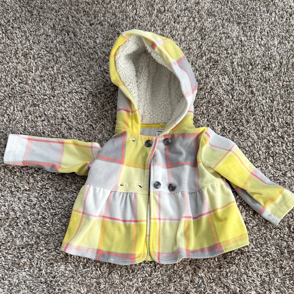 Carter's Yellow and Gray Plaid Kids Jacket